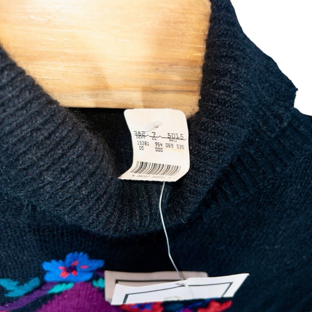 Vtg NWT Boundary Waters Argyle Geometric Sweater Silk Rabbit Hair Wool Womens‎ M - Picture 5 of 10